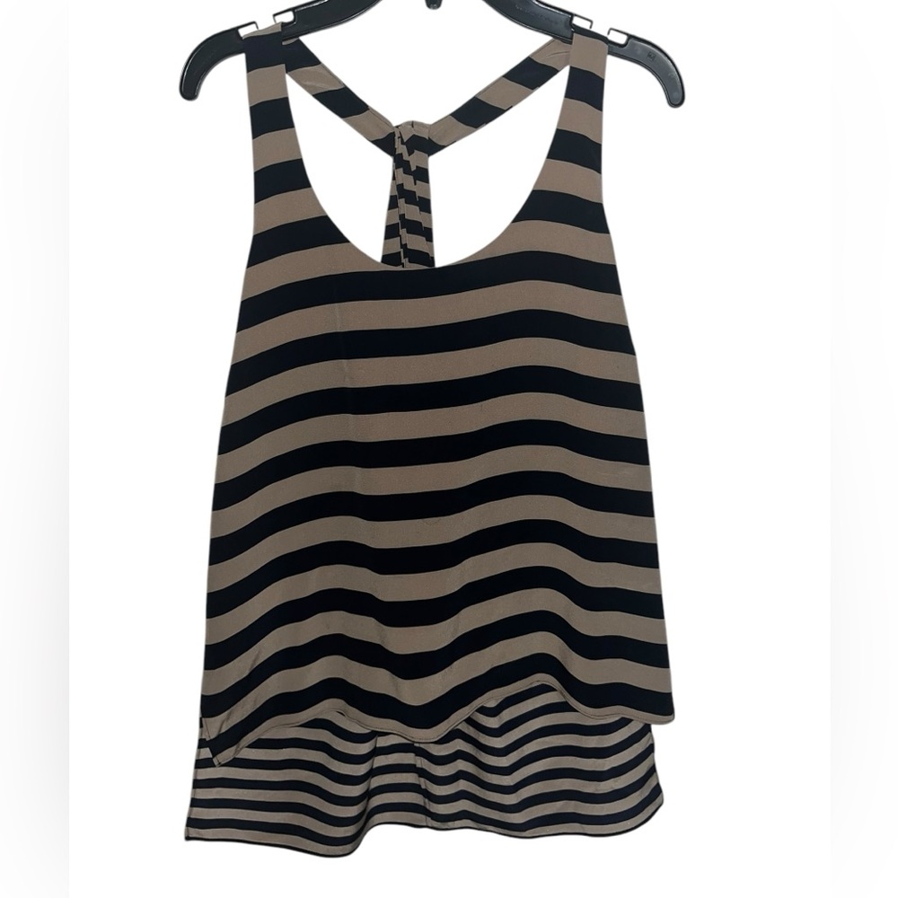 BCBGMaxazria Striped Tank with Twisted Racerback Size S